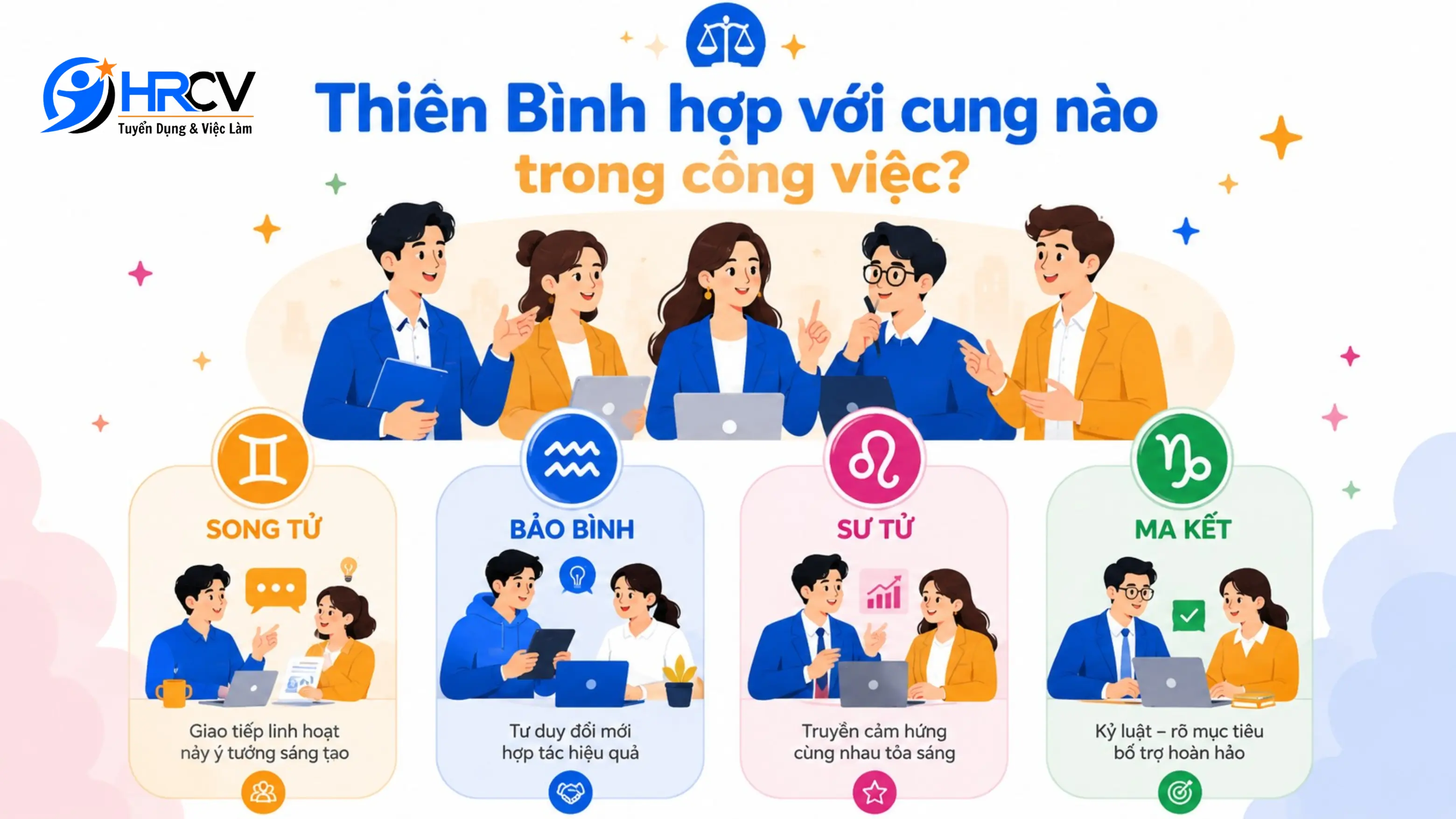 Thiên Bình hợp với cung nào trong công việc