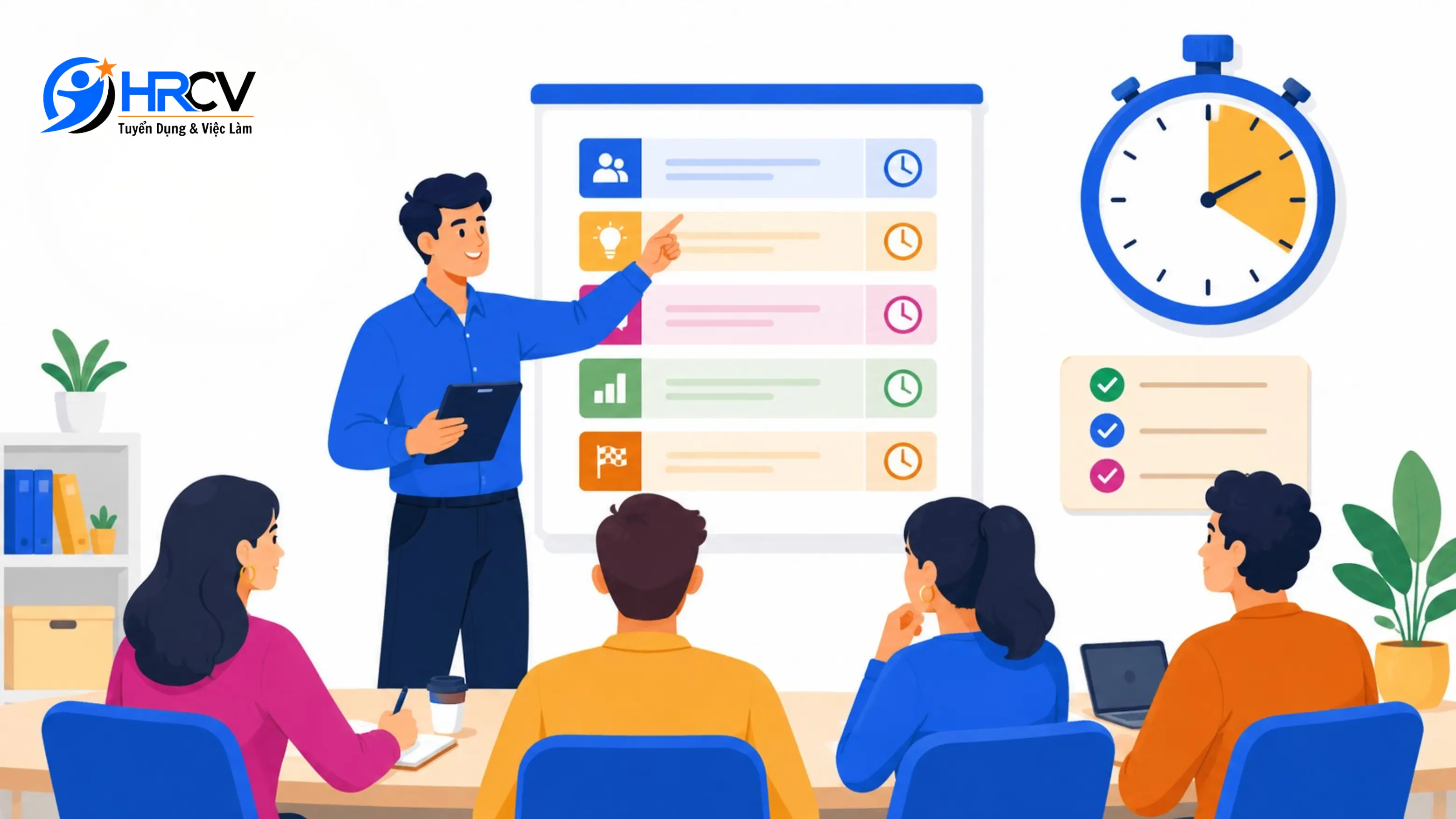Thời gian cũng cần được kiểm soát xuyên suốt workshop