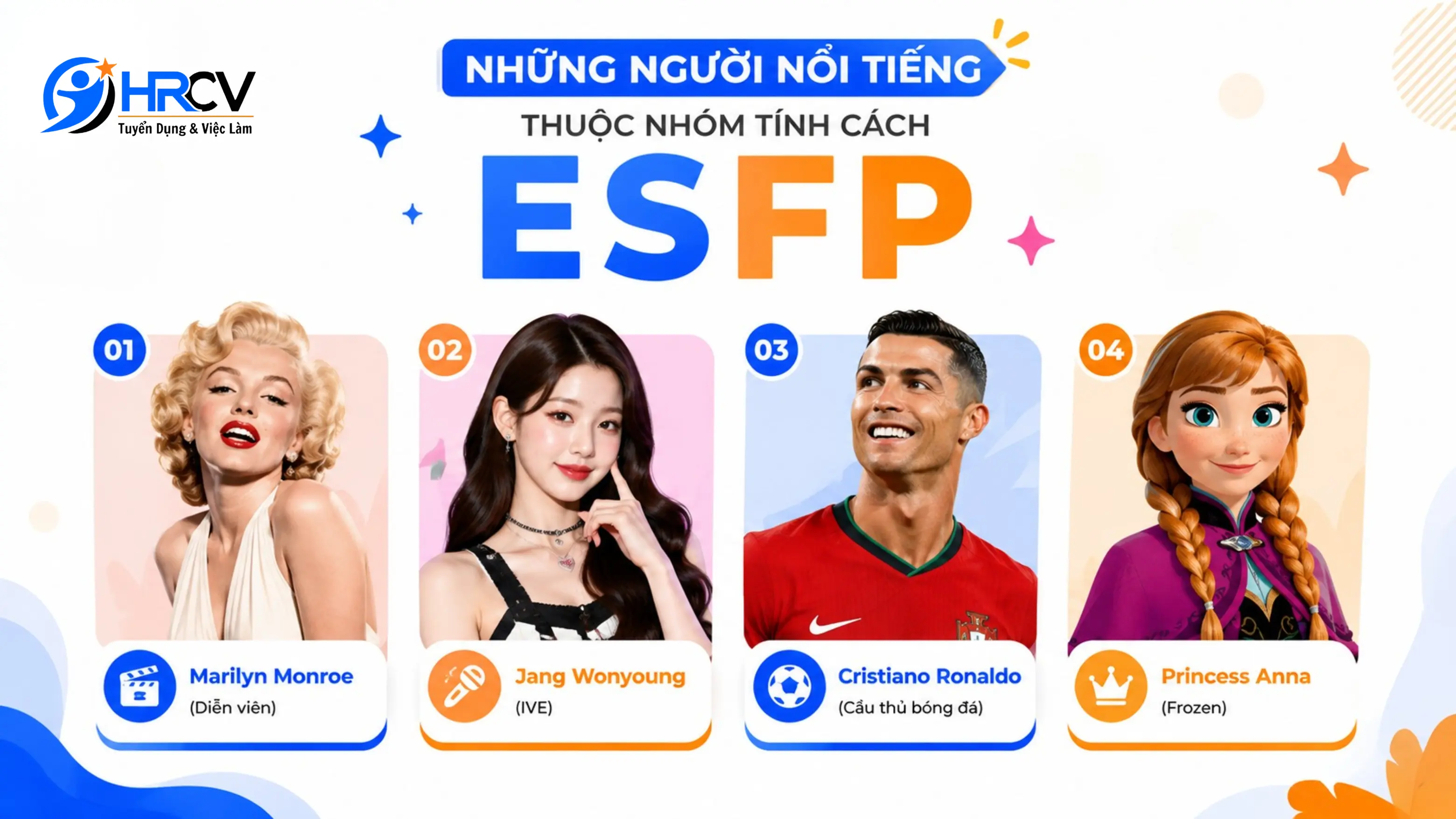 Những người nổi tiếng thuộc nhóm tính cách ESFP
