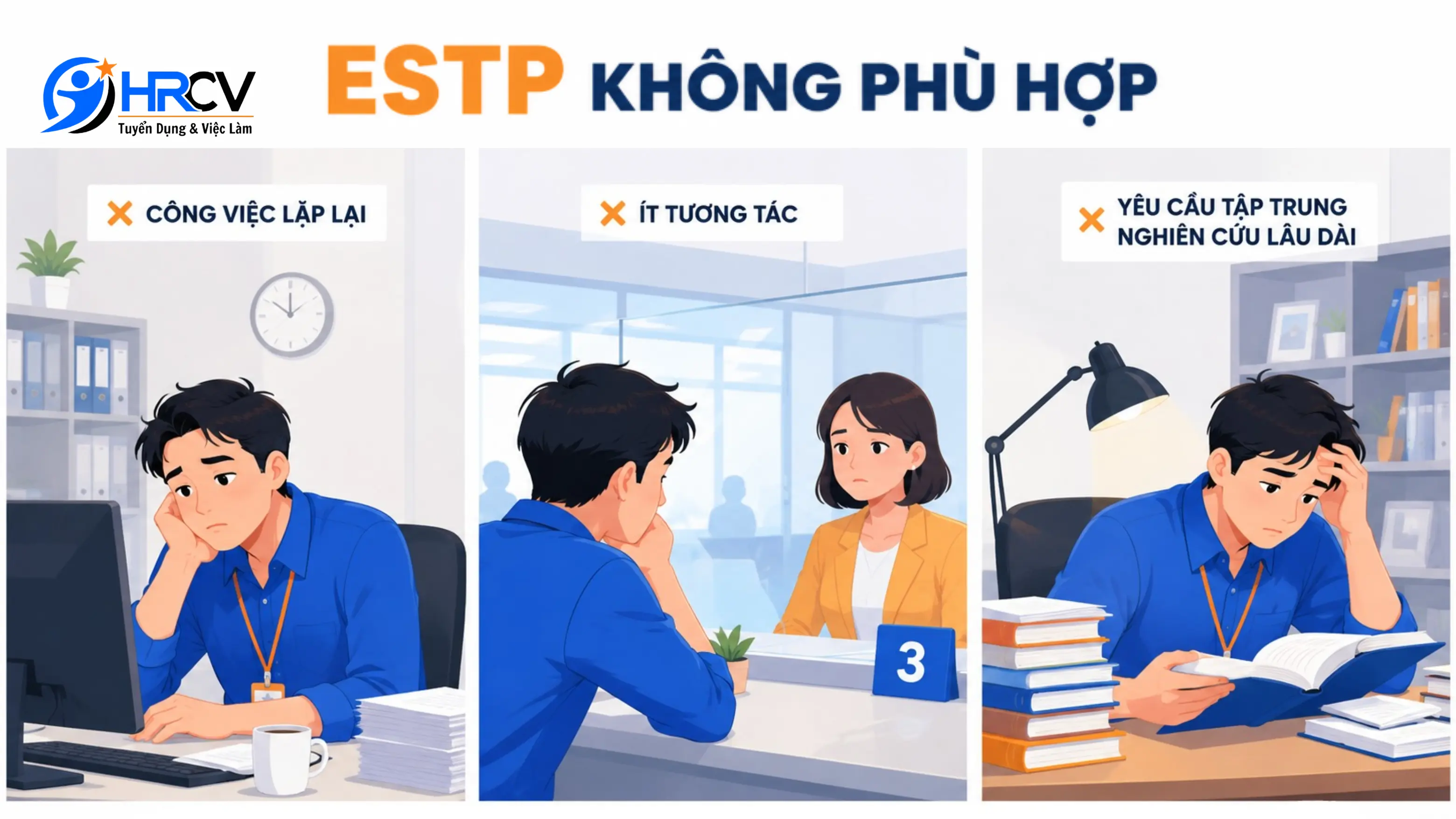 Những công việc không phù hợp với ESTP