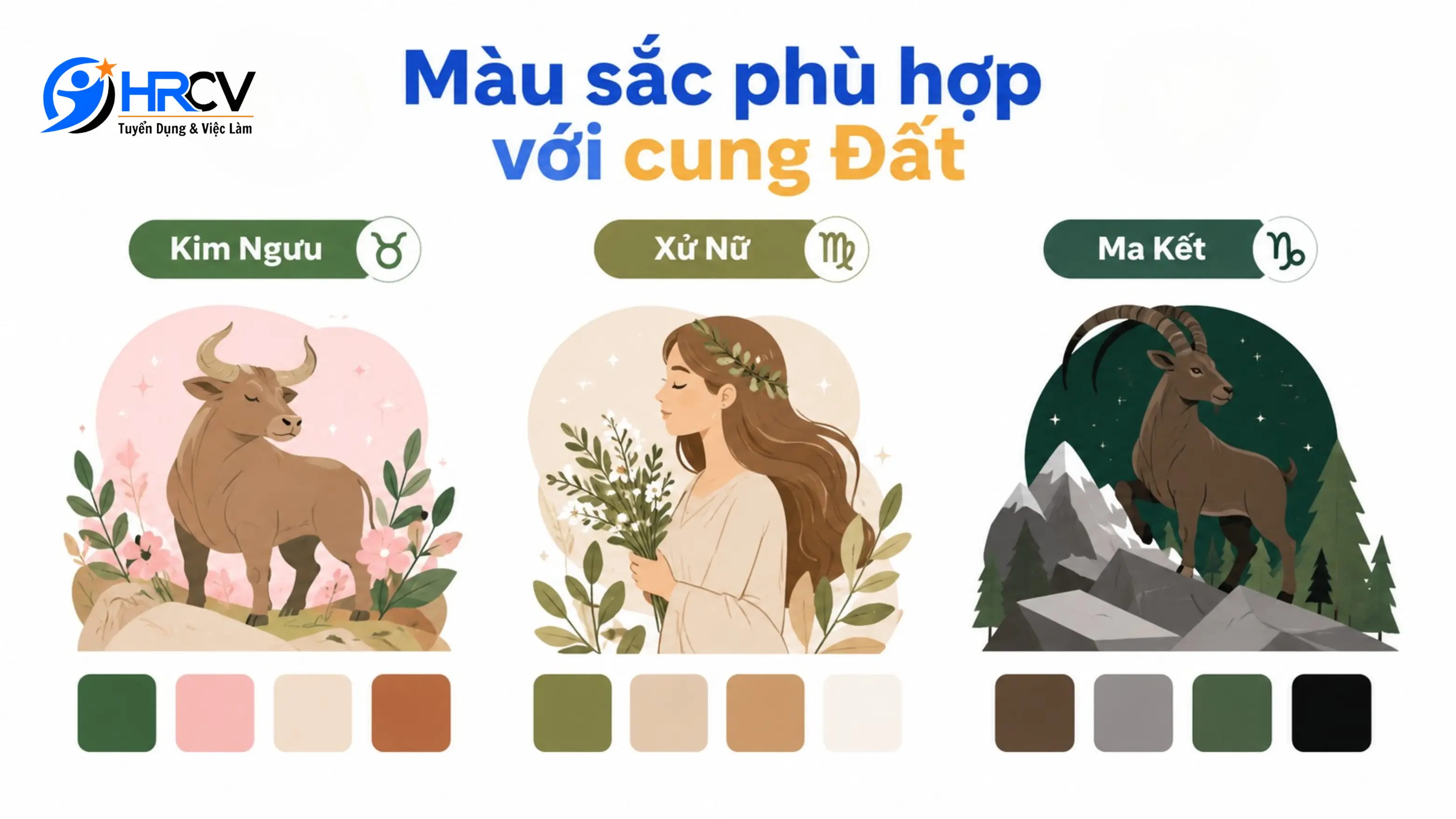 Màu sắc phù hợp với cung Đất