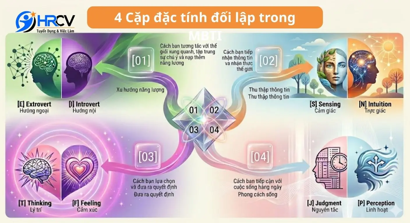 Cách MBTI Test phân loại 16 nhóm tính cách