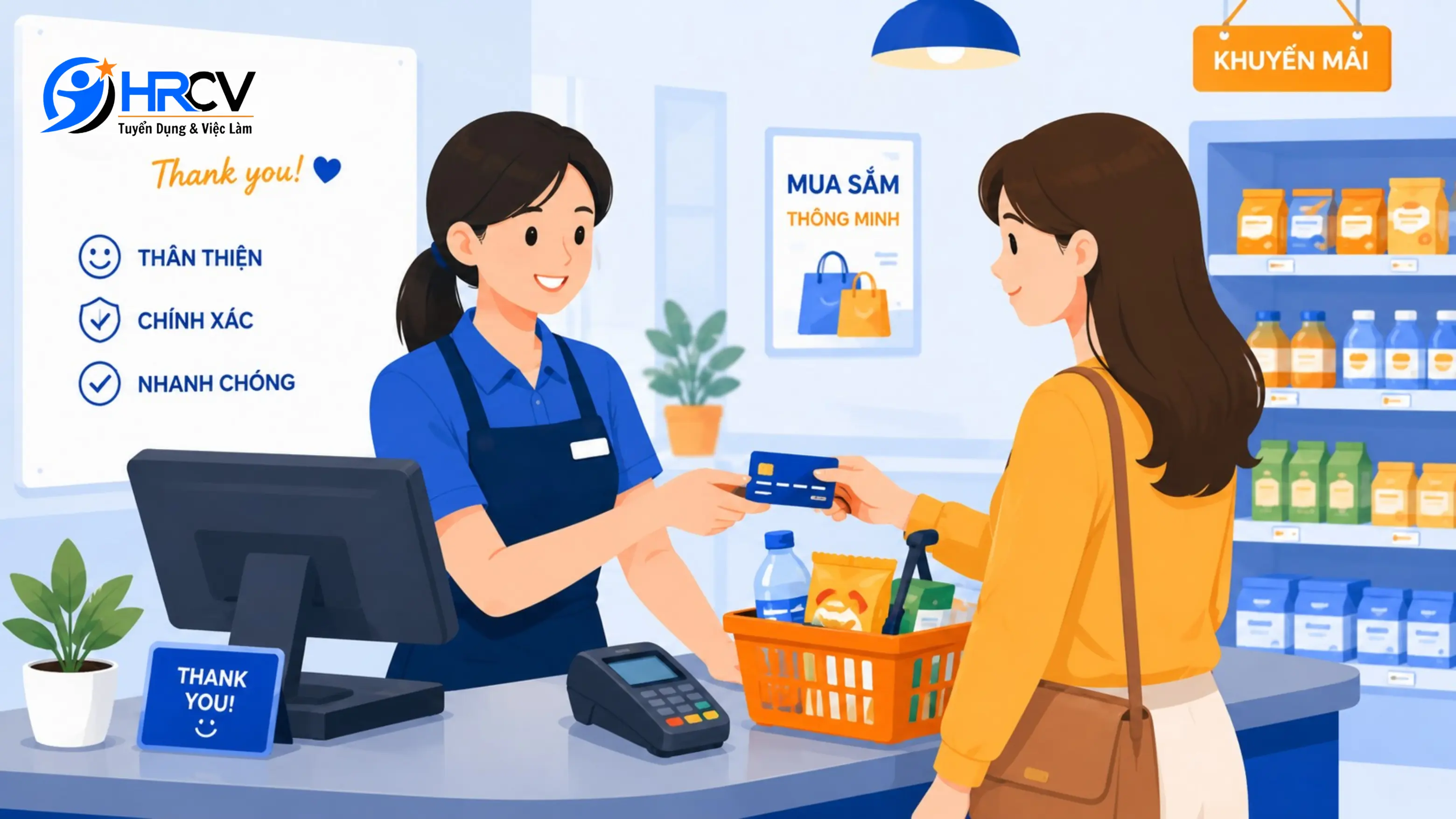 Thu Ngân Thực Hiện Thanh Toán Cho Khách Hàng