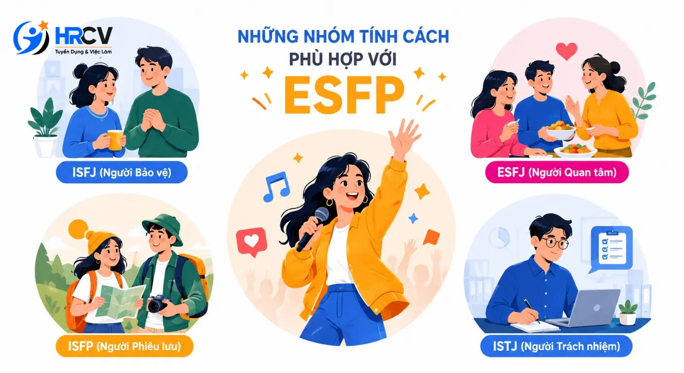 Những nhóm tính cách phù hợp với ESFP